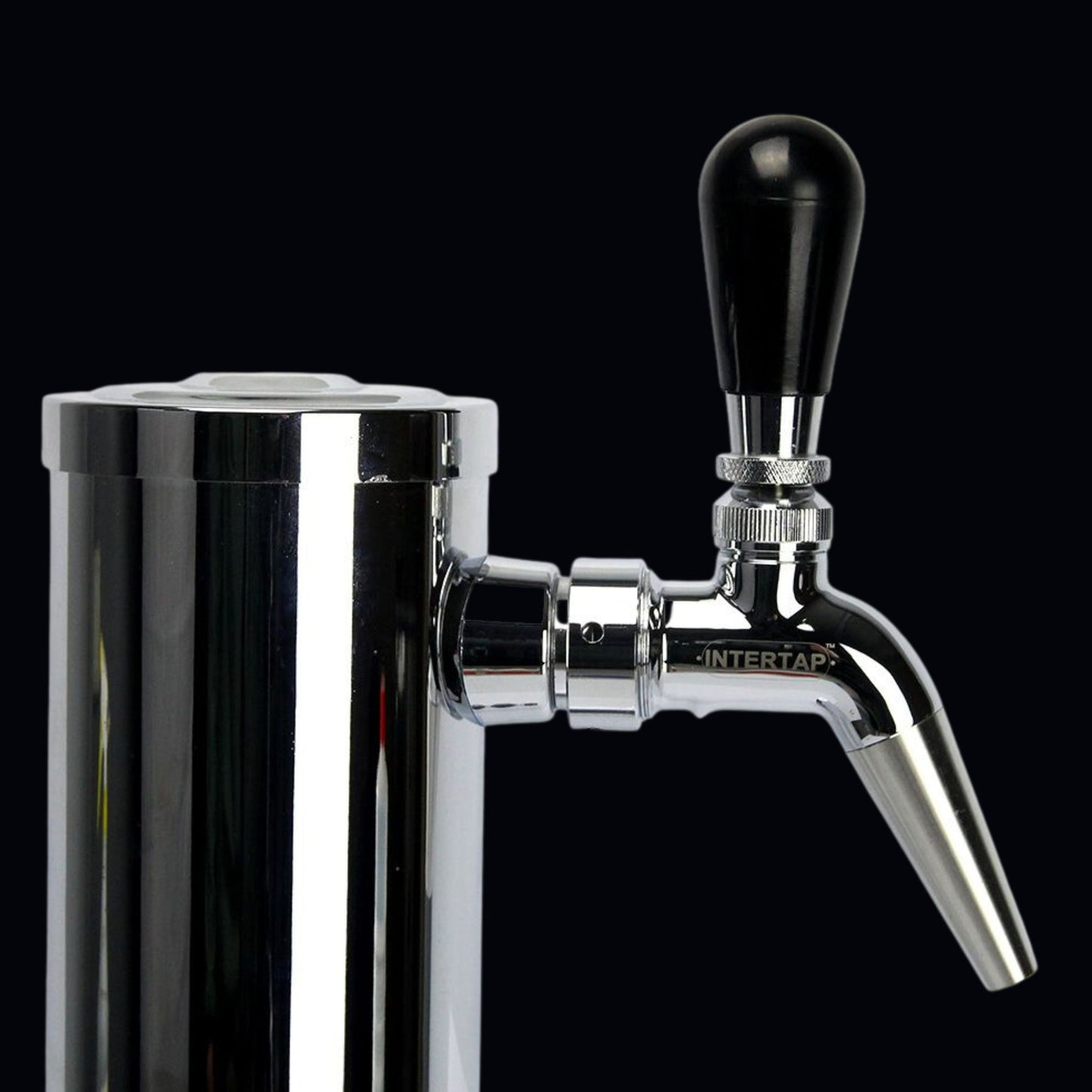 Stout Spout To Suit Intertap (Flow Control & Chrome) - iKegger | Mini Keg & Beer Growler System